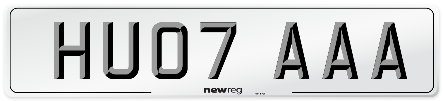HU07 AAA Number Plate from New Reg